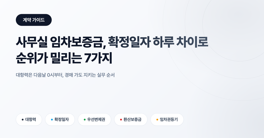 사무실 임차보증금 확정일자: 하루 늦으면 순위가 밀리는 7가지