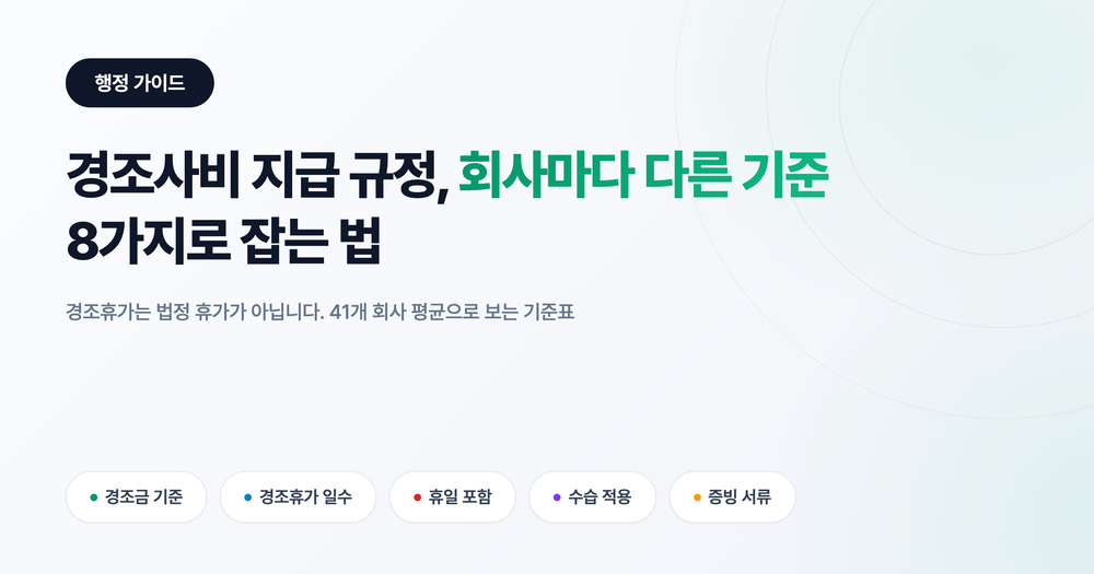 경조사비 지급 규정, 회사마다 다른 8가지 기준 잡는 법