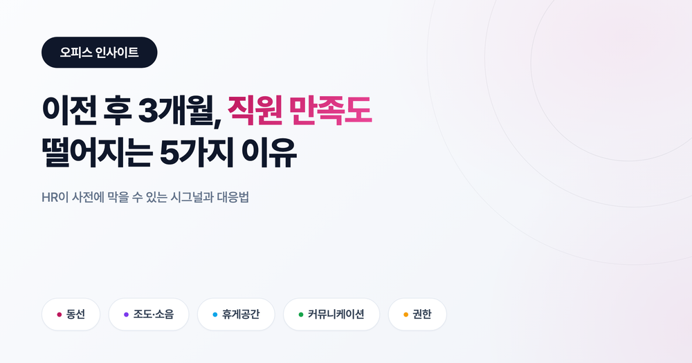 이전 후 3개월, 직원 만족도 떨어지는 5가지 이유