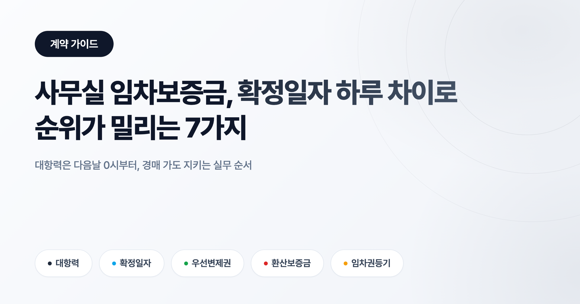 사무실 임차보증금 확정일자: 하루 늦으면 순위가 밀리는 7가지