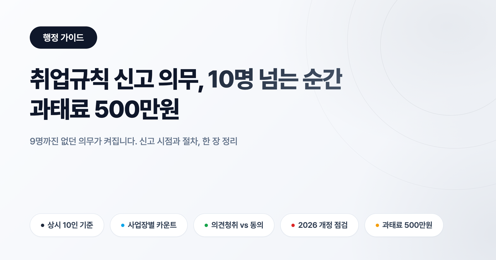 취업규칙 신고 의무: 직원 10명 넘는 순간 과태료 500만원, 놓치기 쉬운 7가지