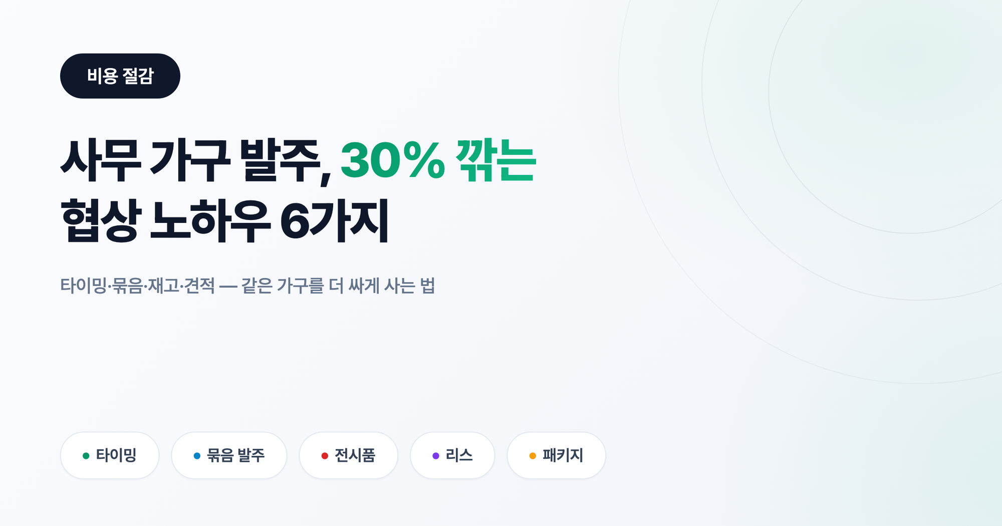 사무 가구 발주, 30% 깎는 협상 노하우 6가지