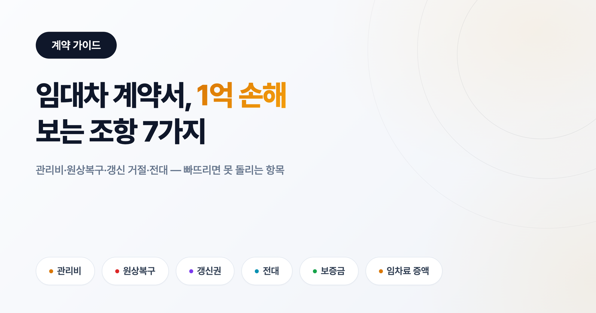 임대차 계약서, 빠뜨리면 1억 손해 보는 조항 7가지
