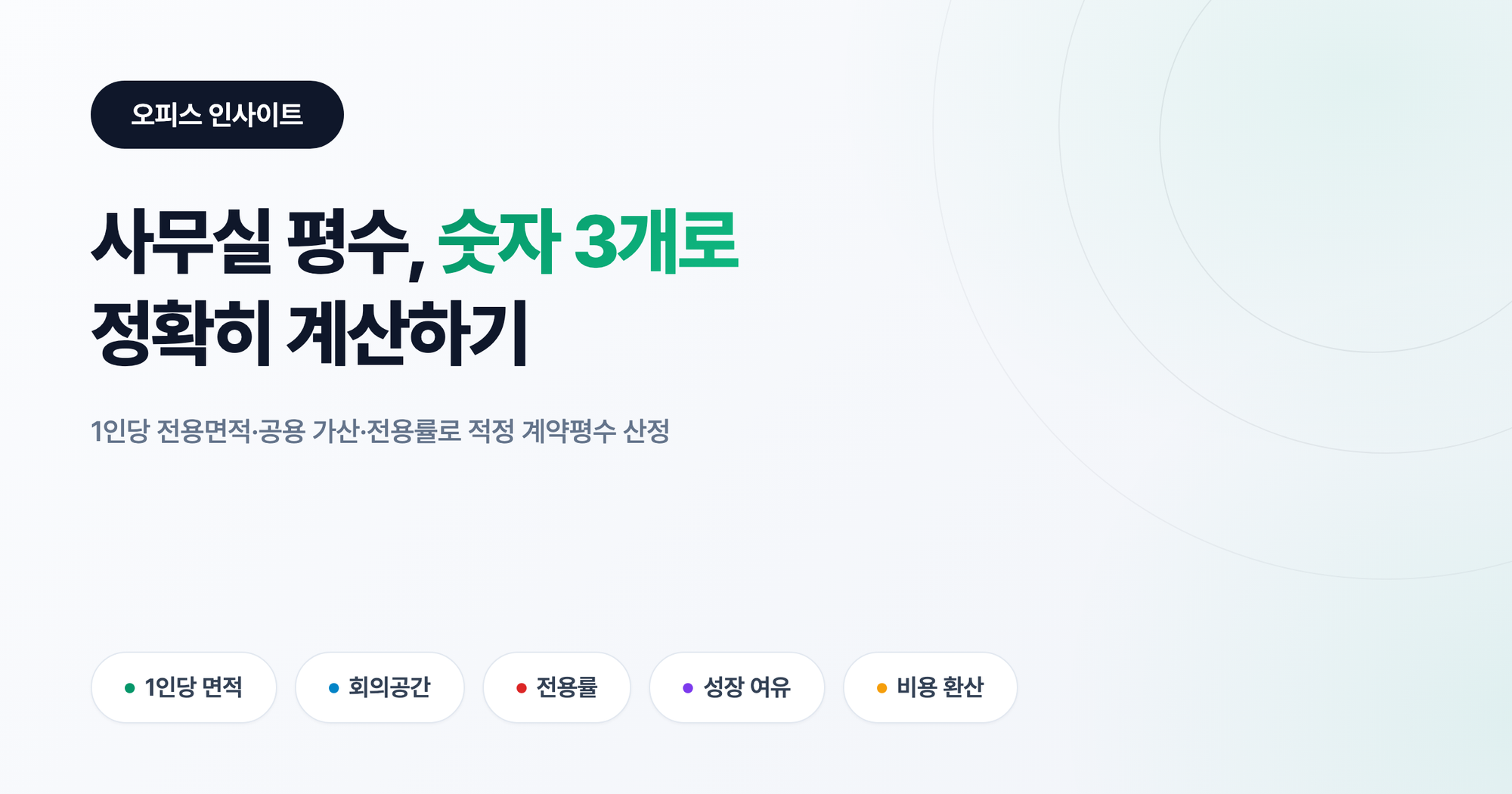 우리 회사 적정 평수, 숫자 3개로 끝납니다